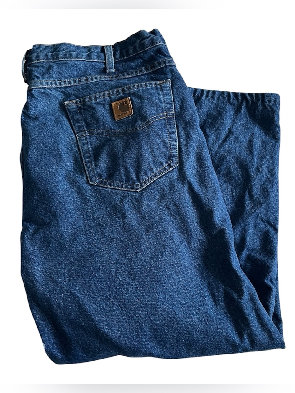 Carhartt Jeans Mens 42x30 (Fits 40x26) Blue‎ Flannel Lined Denim Relaxed B21 DST